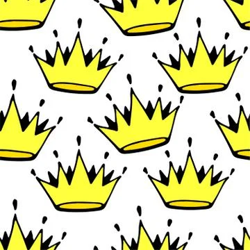 Seamless princess pattern with crowns. vector illustration. イラスト素材