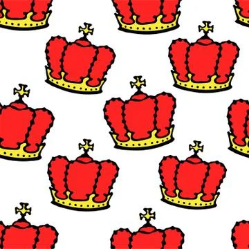 Seamless princess pattern with crowns. vector illustration. イラスト素材