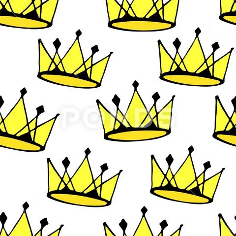 Seamless princess pattern with crowns. vector illustration. ~ Clip Art  #138438603