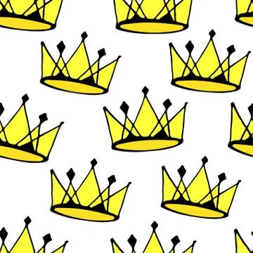 Seamless princess pattern with crowns. vector illustration. Stock Illustration