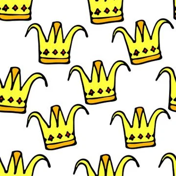 Seamless princess pattern with crowns. vector illustration. Stock Illustration