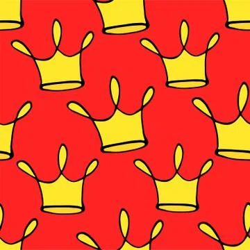 Seamless princess pattern with crowns. vector illustration. イラスト素材
