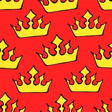 Seamless princess pattern with crowns. vector illustration. Illustrazione stock
