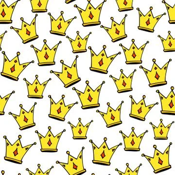 Seamless princess pattern with crowns. vector illustration. Illustrazione stock