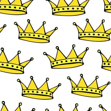 Seamless princess pattern with crowns. vector illustration. イラスト素材