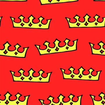 Seamless princess pattern with crowns. vector illustration. イラスト素材