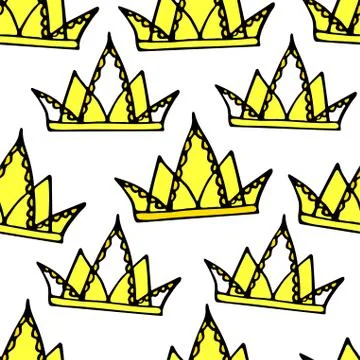 Seamless princess pattern with crowns. vector illustration. Stock Illustration