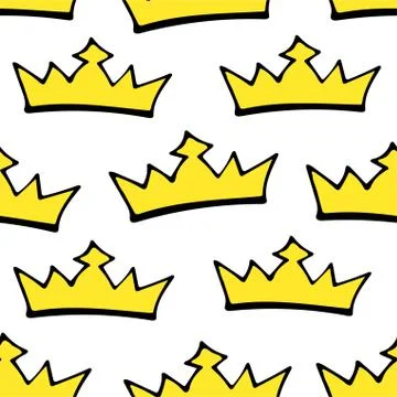 Seamless princess pattern with crowns. vector illustration. Illustrazione stock