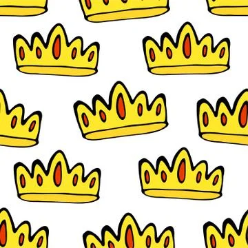 Seamless princess pattern with crowns. vector illustration. イラスト素材