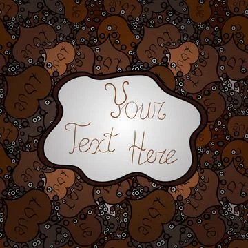 Seamless Print. Flat doodles. Design. Cute fabric pattern. Elements white, brown 스톡 일러스트