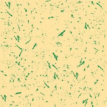 Seamless print pattern of green splashes on a yellowish background Stock Illustration