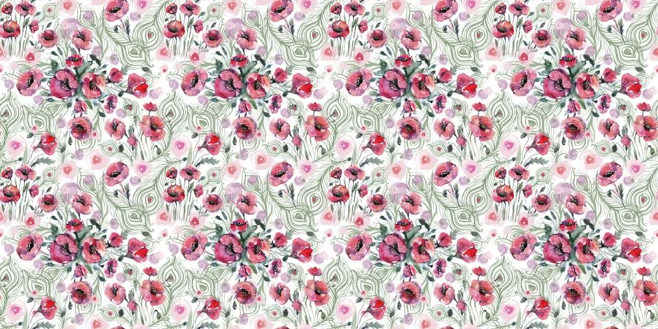 Seamless print, pattern for printing, design, fashionable print in red colors Stock Illustration