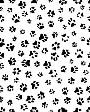 Seamless prints of paws Stock Illustration