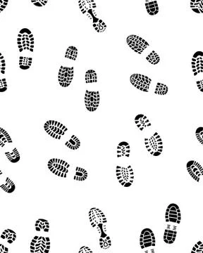 Seamless prints of shoes Stock Illustration