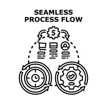 Seamless process flow developing strategic business operations 스톡 일러스트
