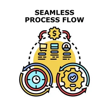 Seamless process flow developing strategic business operations 스톡 일러스트