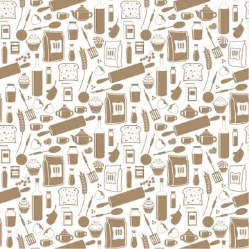 Seamless products pattern Stock Illustration