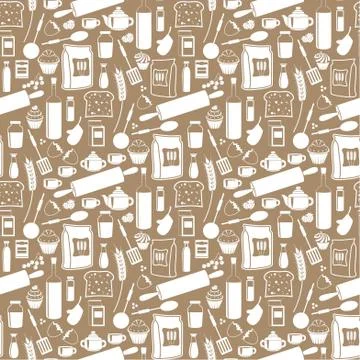 Seamless products pattern Stock Illustration