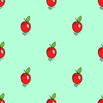 Seamless psttern with apple-2 Stock Illustration
