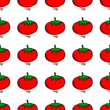 Seamless psttern with tomato Stock Illustration