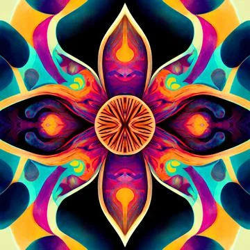 Seamless psychedelic and trippy pattern for background 스톡 일러스트