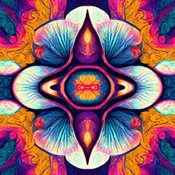 Seamless psychedelic and trippy pattern for background 스톡 일러스트