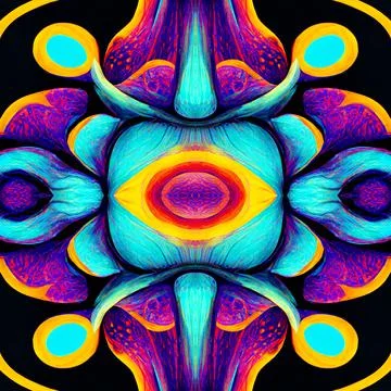 Seamless psychedelic and trippy pattern for background Stock Illustration