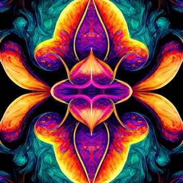 Seamless psychedelic and trippy pattern for background Stock Illustration