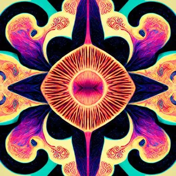 Seamless psychedelic and trippy pattern for background Stock Illustration