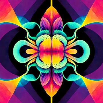 Seamless psychedelic and trippy pattern for background Illustrazione stock