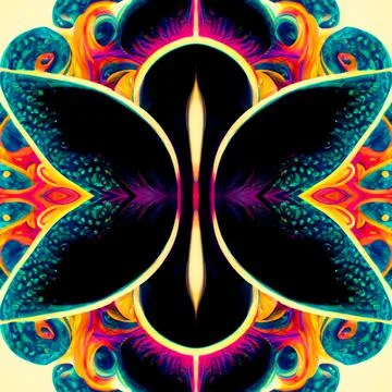 Seamless psychedelic and trippy pattern for background Illustrazione stock