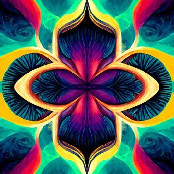 Seamless psychedelic and trippy pattern for background 스톡 일러스트