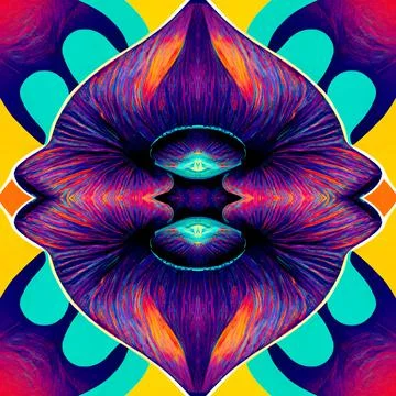 Seamless psychedelic and trippy pattern for background Stock Illustration