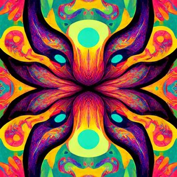 Seamless psychedelic and trippy pattern for background Illustrazione stock