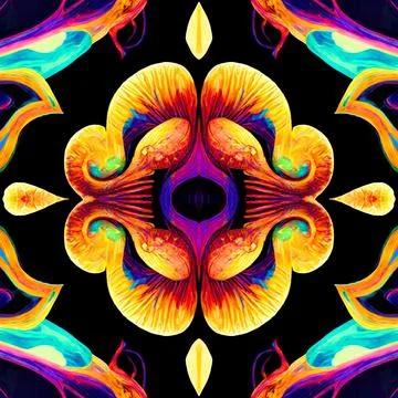 Seamless psychedelic and trippy pattern for background 스톡 일러스트