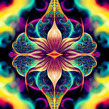 Seamless psychedelic and trippy pattern for background Stock Illustration