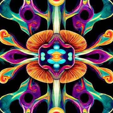 Seamless psychedelic and trippy pattern for background Stock Illustration