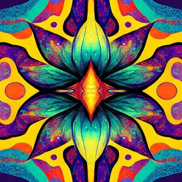 Seamless psychedelic and trippy pattern for background Stock Illustration