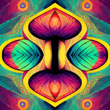 Seamless psychedelic and trippy pattern for background Illustrazione stock