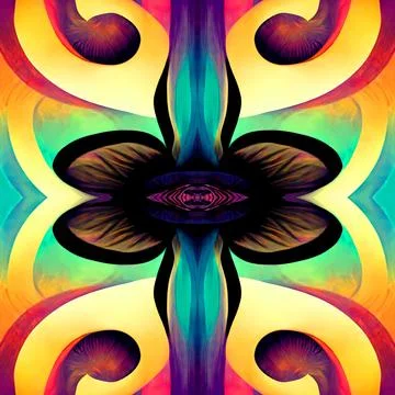Seamless psychedelic and trippy pattern for background Illustrazione stock