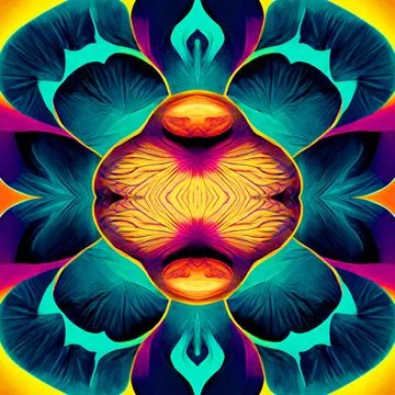 Seamless psychedelic and trippy pattern for background Stock Illustration