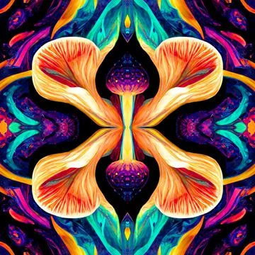 Seamless psychedelic and trippy pattern for background Stock Illustration