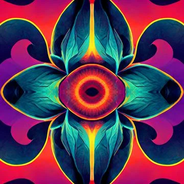 Seamless psychedelic and trippy pattern for background 스톡 일러스트