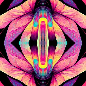 Seamless psychedelic and trippy pattern for background Stock Illustration