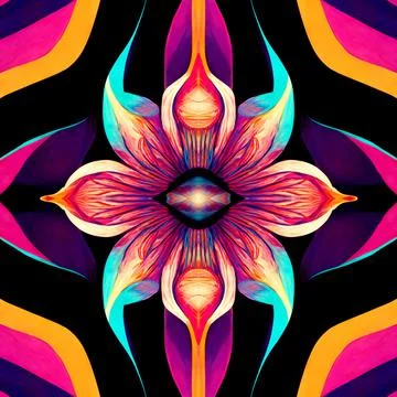 Seamless psychedelic and trippy pattern for background Stock Illustration