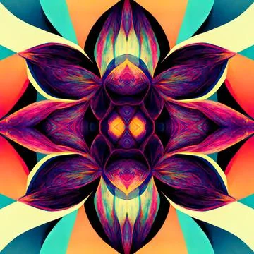 Seamless psychedelic and trippy pattern for background Illustrazione stock