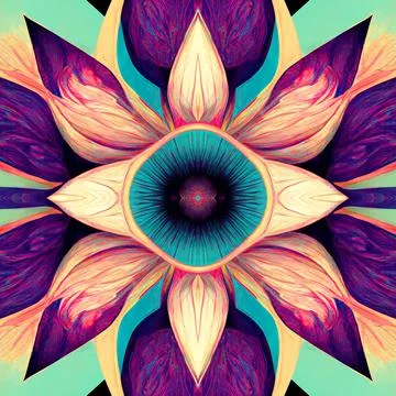 Seamless psychedelic and trippy pattern for background Stock Illustration