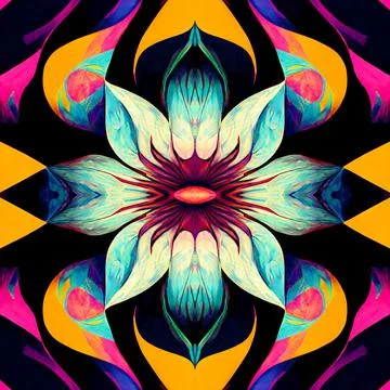 Seamless psychedelic and trippy pattern for background Illustrazione stock