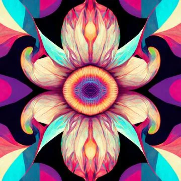 Seamless psychedelic and trippy pattern for background Illustrazione stock