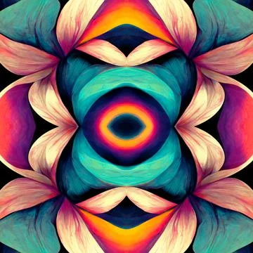 Seamless psychedelic and trippy pattern for background Stock Illustration